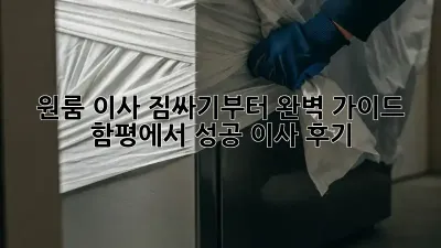 원룸 이사, 짐싸기부터 완벽 가이드! 함평에서 성공 이사 후기
